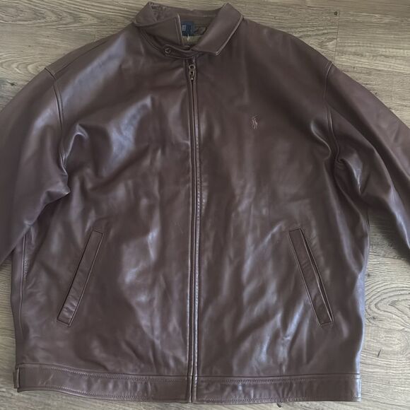 Leather POLO by Ralph Lauren leather bomber jacket - Picture 2 of 4
